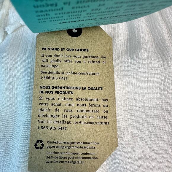 Prana Fernie Beach Pant Womens XL White Swim Cover-Up Flowy Crinkle Wide Leg NWT - Picture 14 of 16